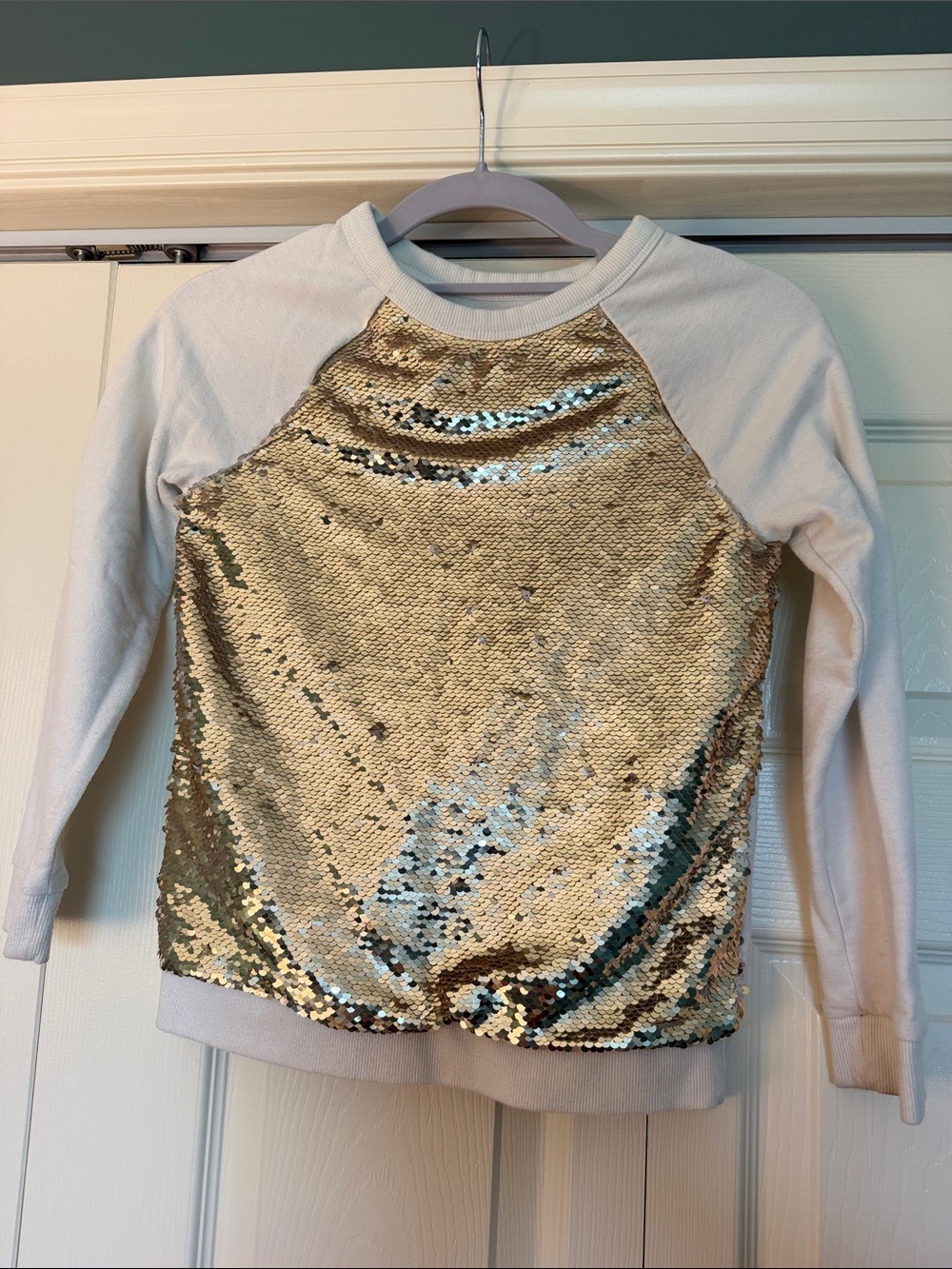 Cat & Jack Gold Sequin Front Raglan Sweatshirt